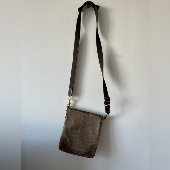 Coach Monogram Messenger suede/canvas Bag 1584 - Picture 16 of 16